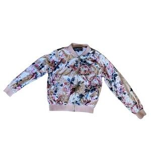 MiniMoca Velvet Pink Floral Girls Jacket (7-8) Mini Moca